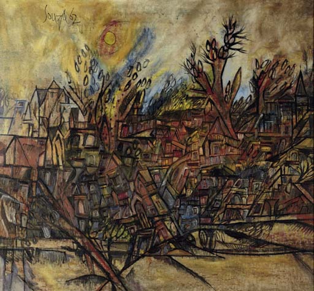 Landscape with planet by Francis Newton Souza
