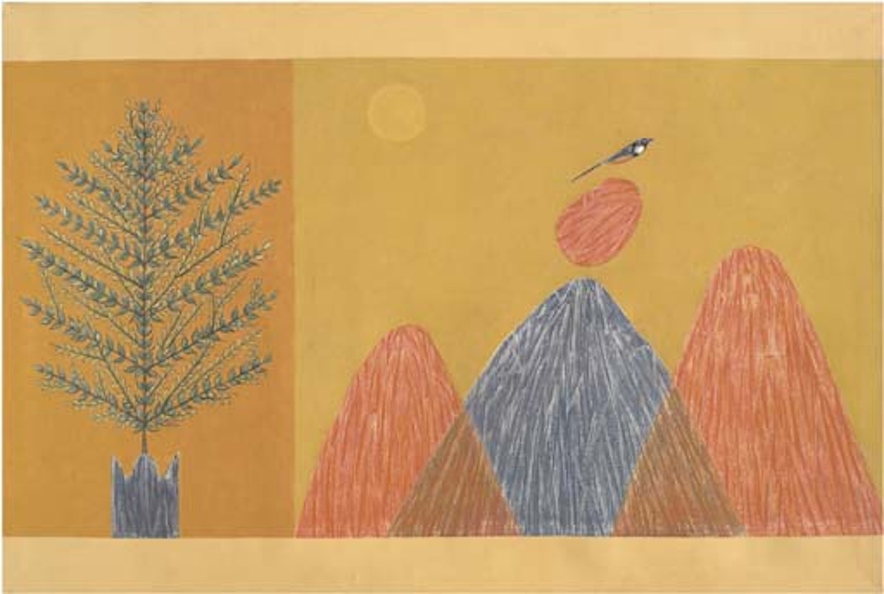 Untitled - from the Bird, tree, mountain series by Jagdish Swaminathan