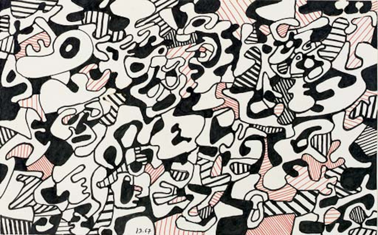 Parade funebre pour Charles Estienne, texte logologique IX, M327 by Jean Dubuffet