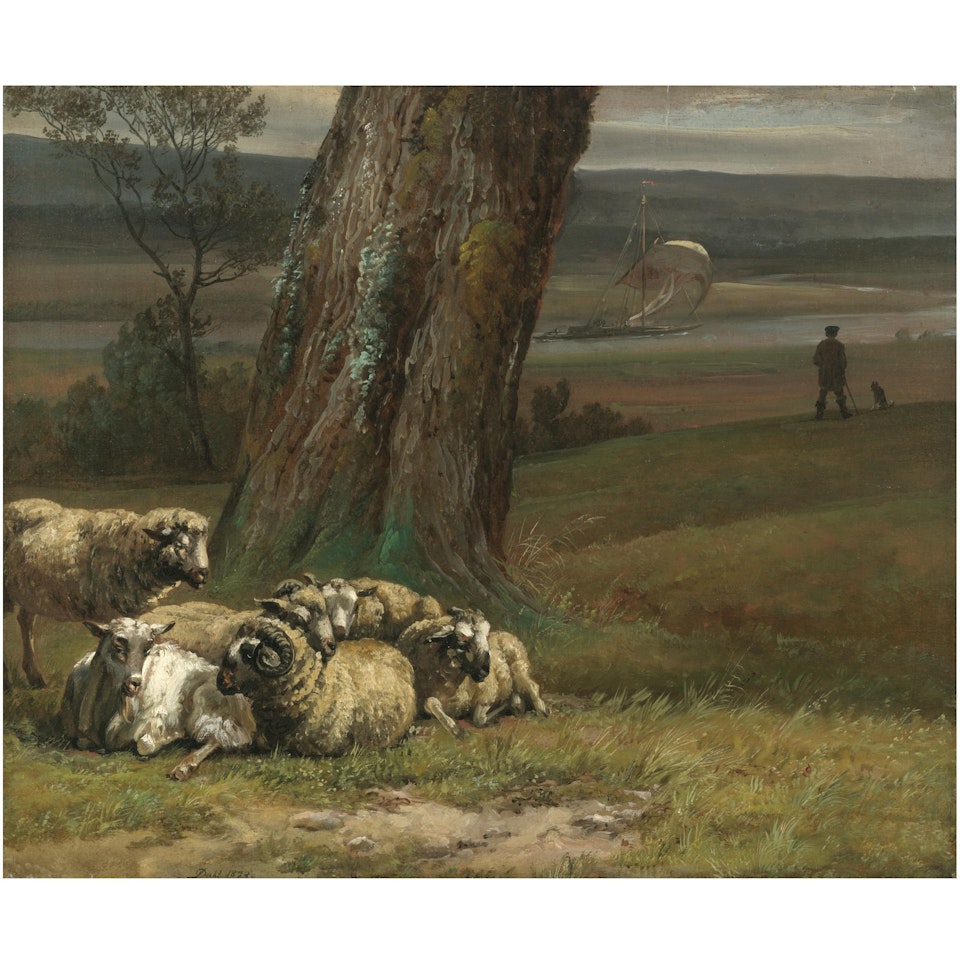 Sauer Ved Elven (Landscape By The Elbe River) by Johan Christian Clausen Dahl