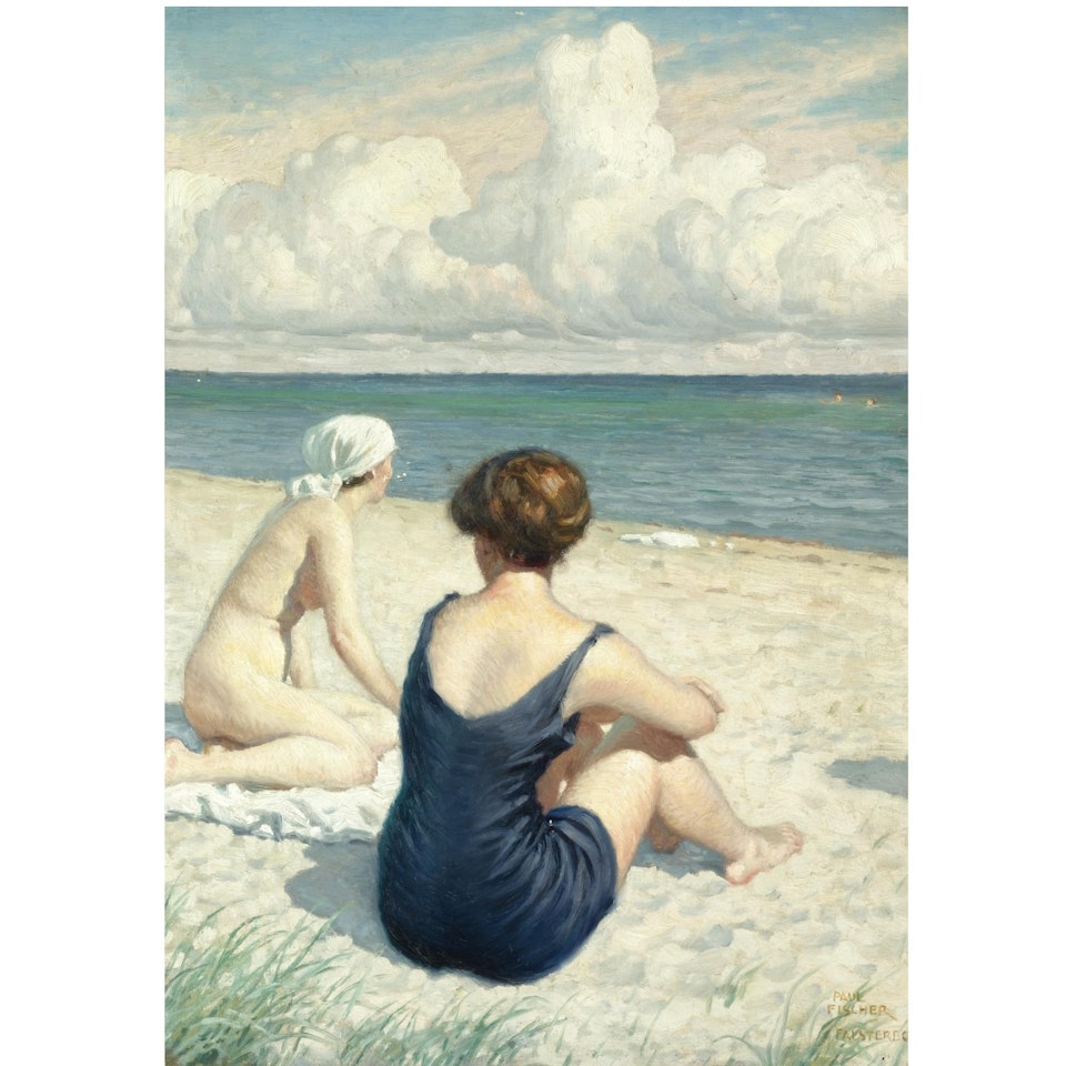 Kvinder På Stranden I Falsterbo (Women On The Beach At Falsterbo) by Paul Fischer