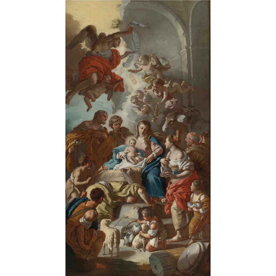 The Adoration Of The Shepherds by Francesco de Mura
