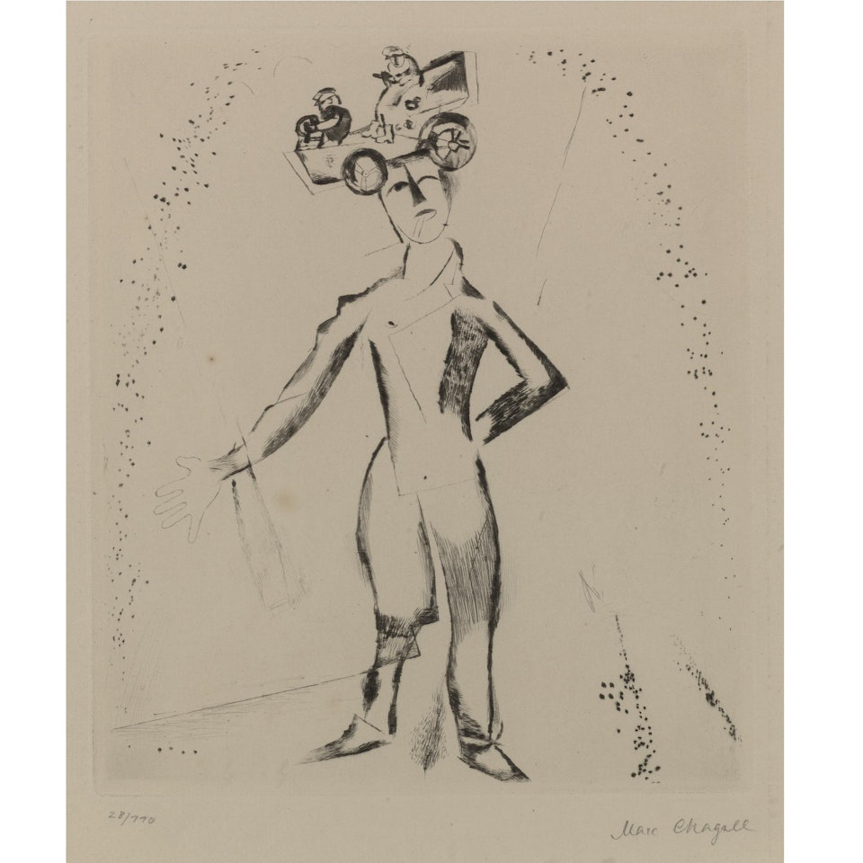 Der Automobilist (Kornfeld 24) by Marc Chagall