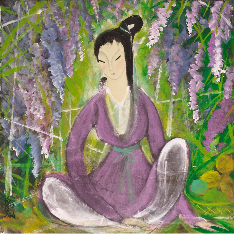 Lady In The Lilac Blossoms by Lin Fengmian