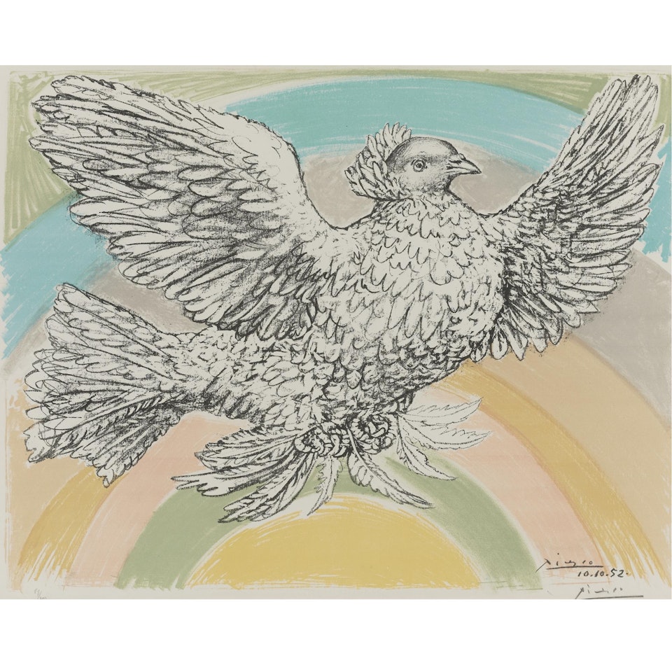 Colombe Volant (Ã Larc-en-ciel) (B. 712) by Pablo Picasso