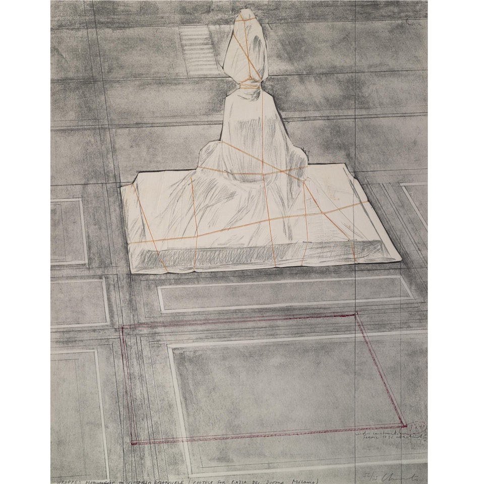 Wrapped Monument To Vittorio Emmanuele, Project For Piazza De Duomo, Milan: One Plate (Schellmann 78) by Christo