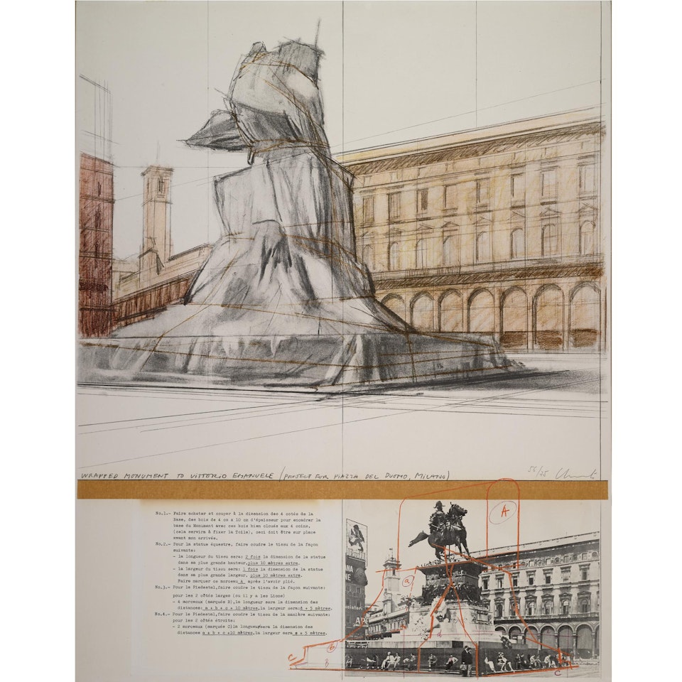 Wrapped Monument To Vittorio Emmanuele, Project For Piazza De Duomo, Milan: One Plate (S. 81) by Christo