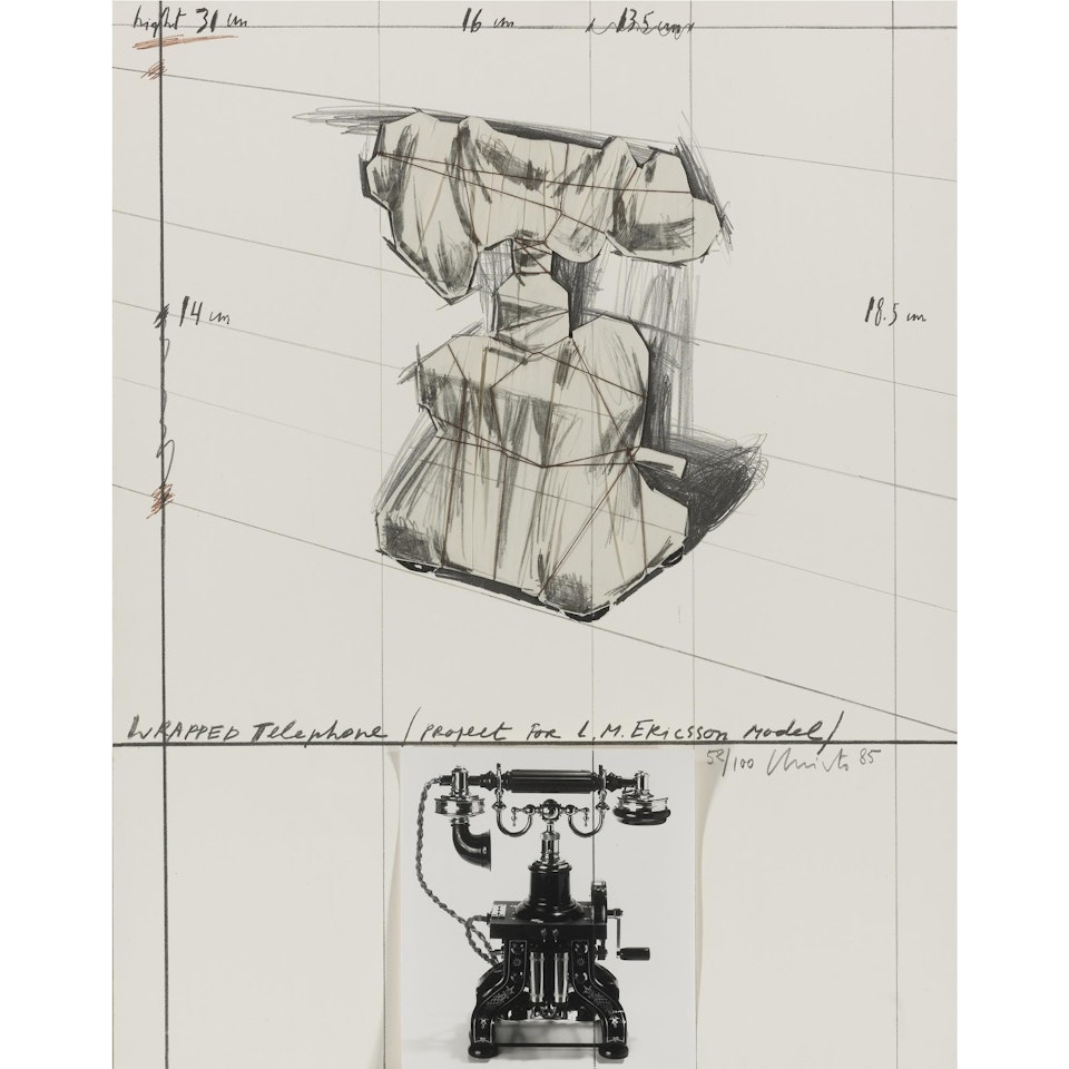 Wrapped Telephone, Project For L. M. Ericsson Model (S. 119) by Christo