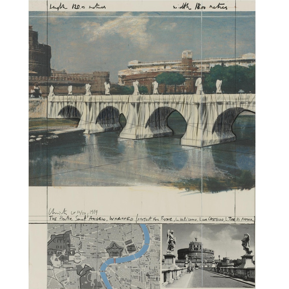The Ponte S. Angelo, Wrapped, Project For Rome (S. 143) by Christo