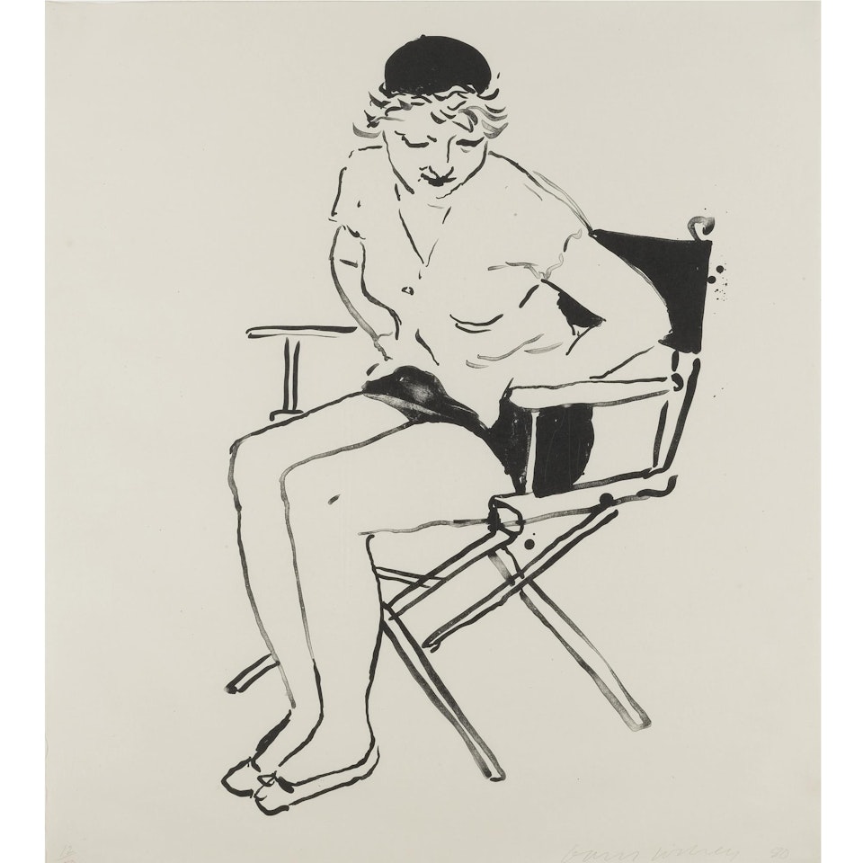 Celia In The Directors Chair (G. 916) by David Hockney