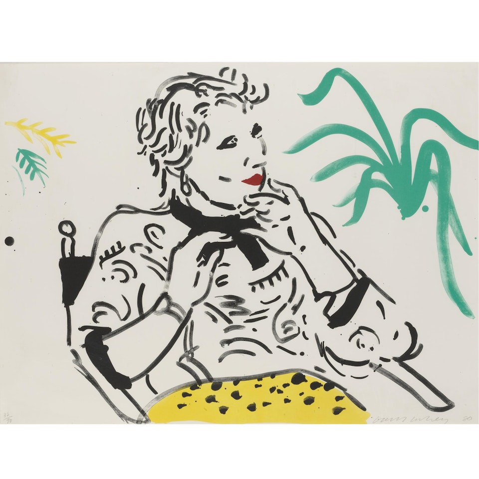 Celia With Green Plant (G. 919) by David Hockney
