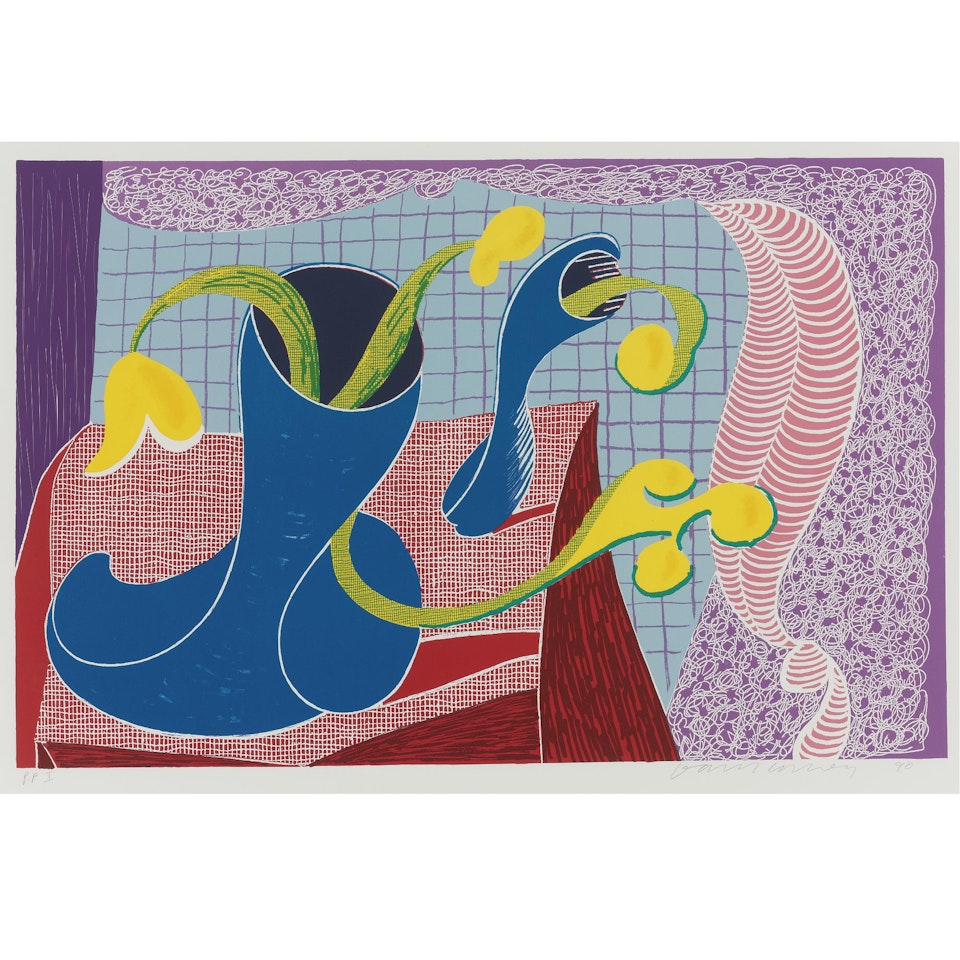 Four Flowers In Still Life by David Hockney
