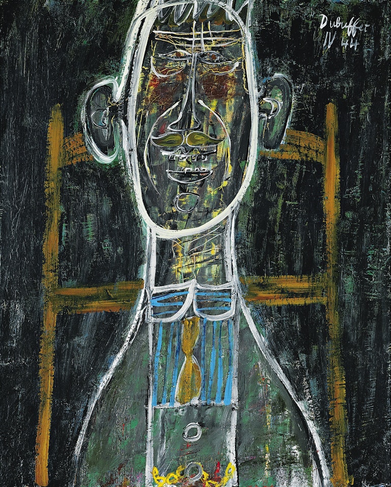 L'HOMME AU PLASTRON BLEU
 by Jean Dubuffet