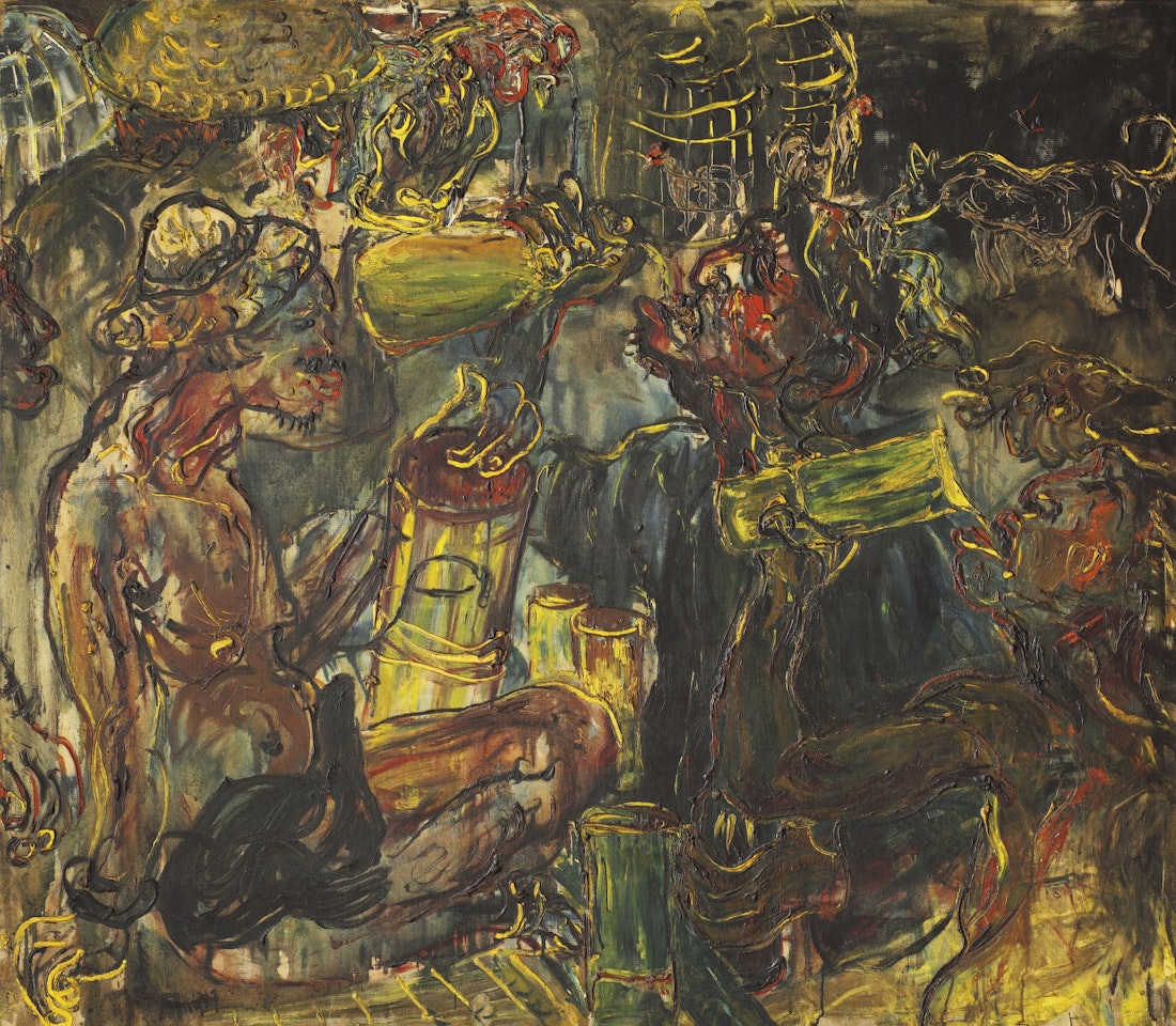 MINUM TUAK (DRINKING TUAK) by Affandi