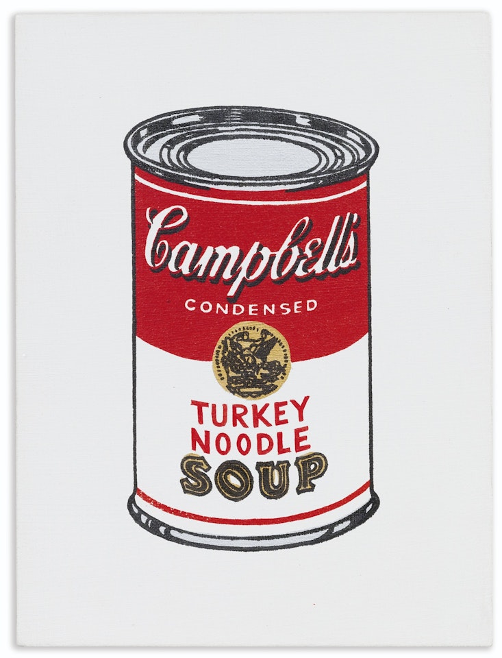 ANDY WARHOL, "CAMPBELL'S TURKEY NOODLE SOUP" by Richard Pettibone