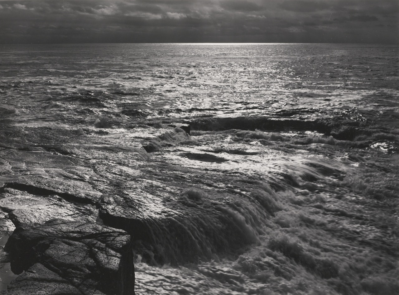 THE ATLANTIC FROM SCHOODIC POINT, ACADIA NATIONAL PARK, MAINE' by Ansel Adams