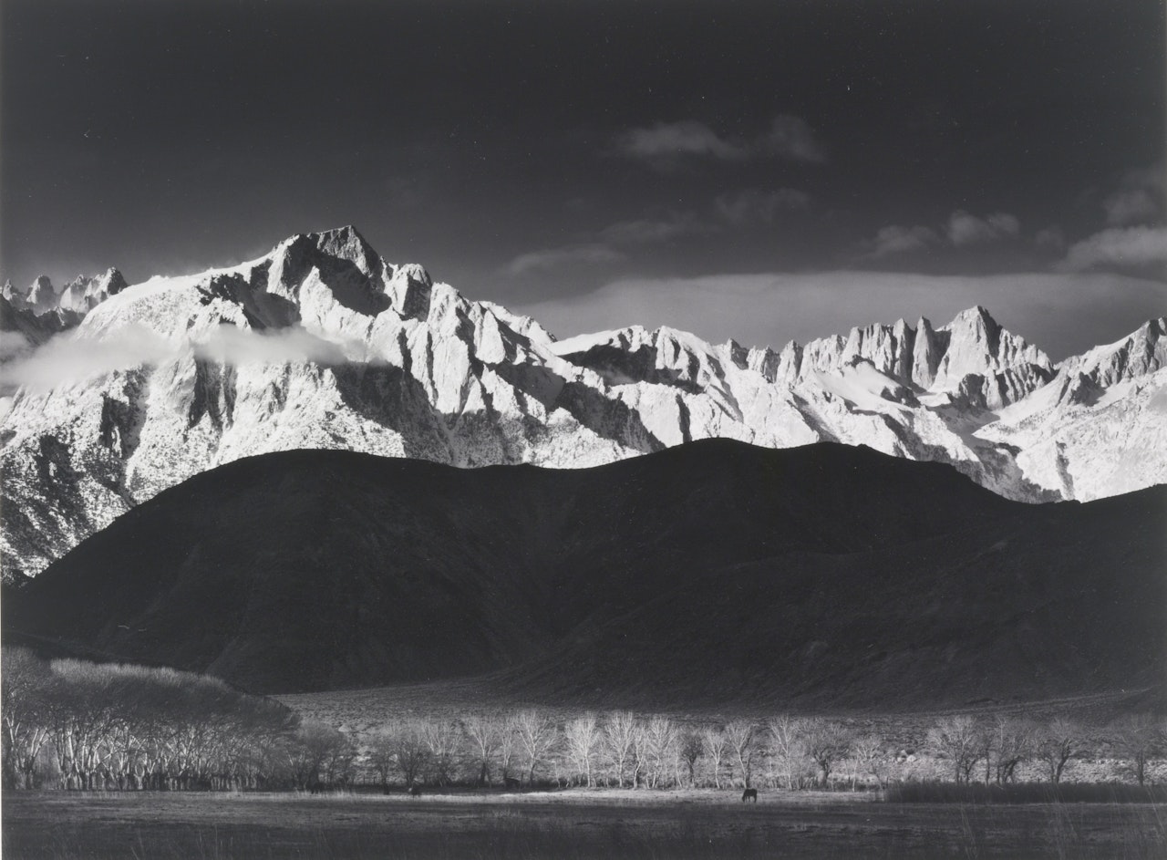 WINTER SUNRISE, SIERRA NEVADA FROM LONE PINE, CALIFORNIA' by Ansel Adams
