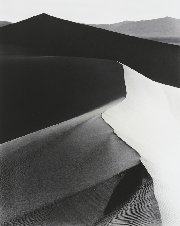 SAND DUNES, SUNRISE, DEATH VALLEY NATIONAL MONUMENT, CA.' by Ansel Adams