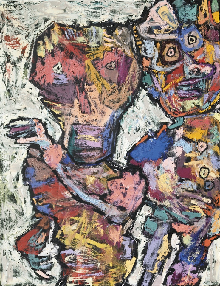 VIEILLE REINE ET COURTISAN by Jean Dubuffet