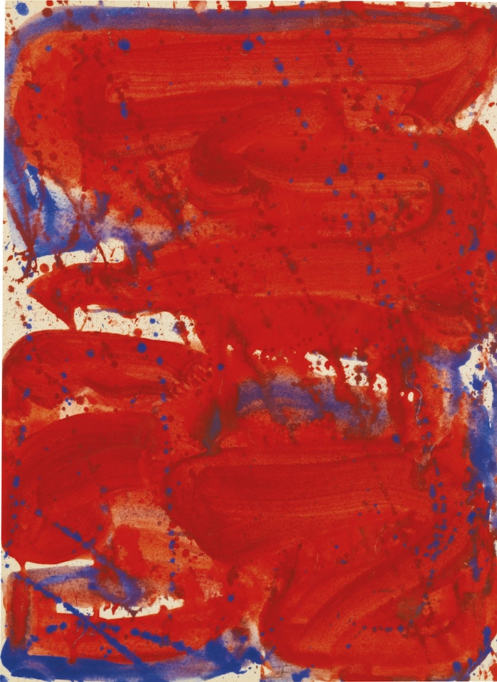 RED WITH BLUE by Sam Francis