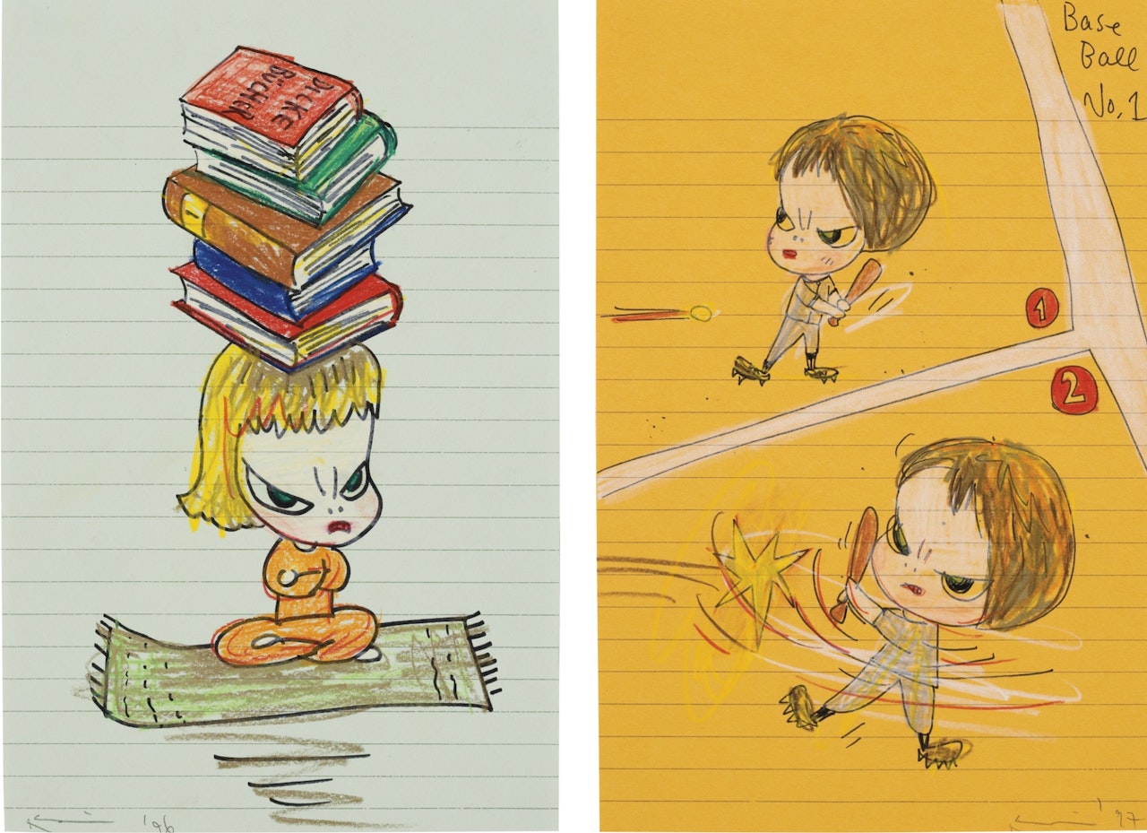 (I) DICKE BÜCHER (II) BASEBALL NO. 1 by Yoshitomo Nara