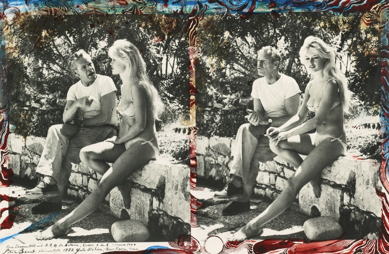 COUSIN JEROME HILL AND B. B. (BRIGITTE BARDOT) @ LA BATTERIE, CASSIS, B. DU R., S. FRANCE' by Peter Beard