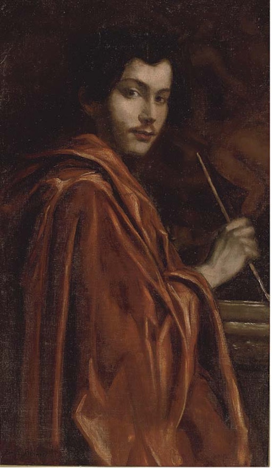 Portrait of a painter in a red robe by Emile Bernard