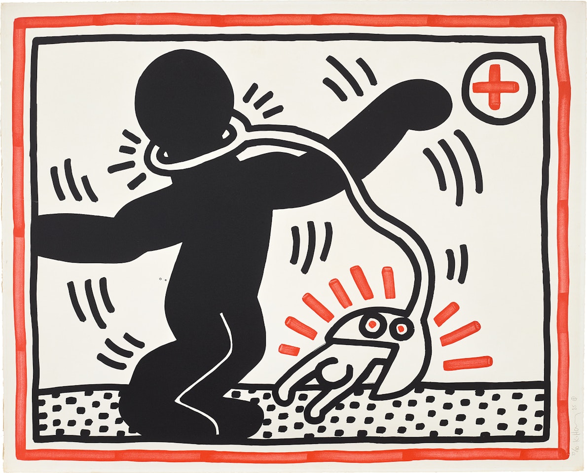 Untitled (Free South Africa): one plate (S. p. 142, L. pp. 42-43) by Keith Haring