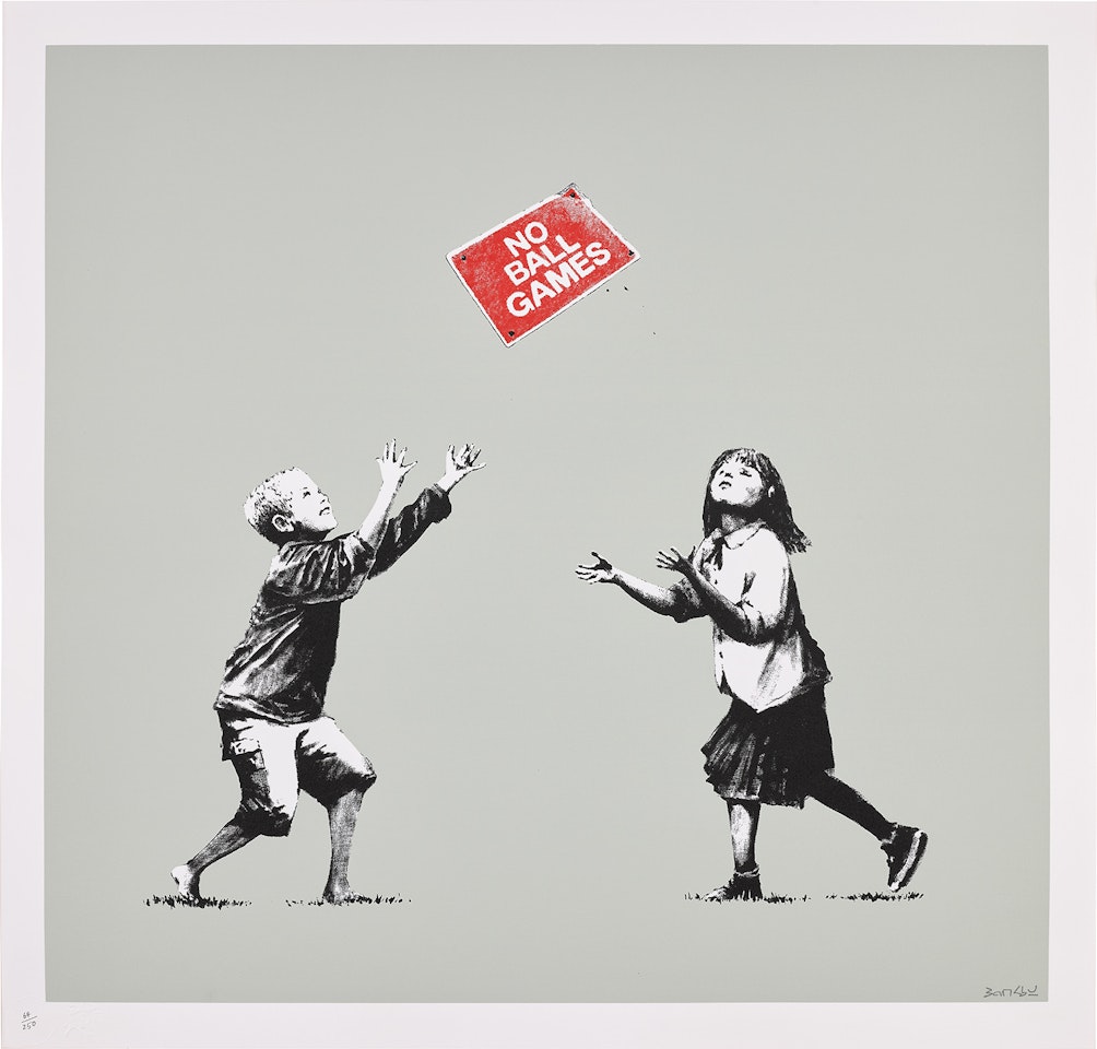 No Ball Games (Grey) by Banksy