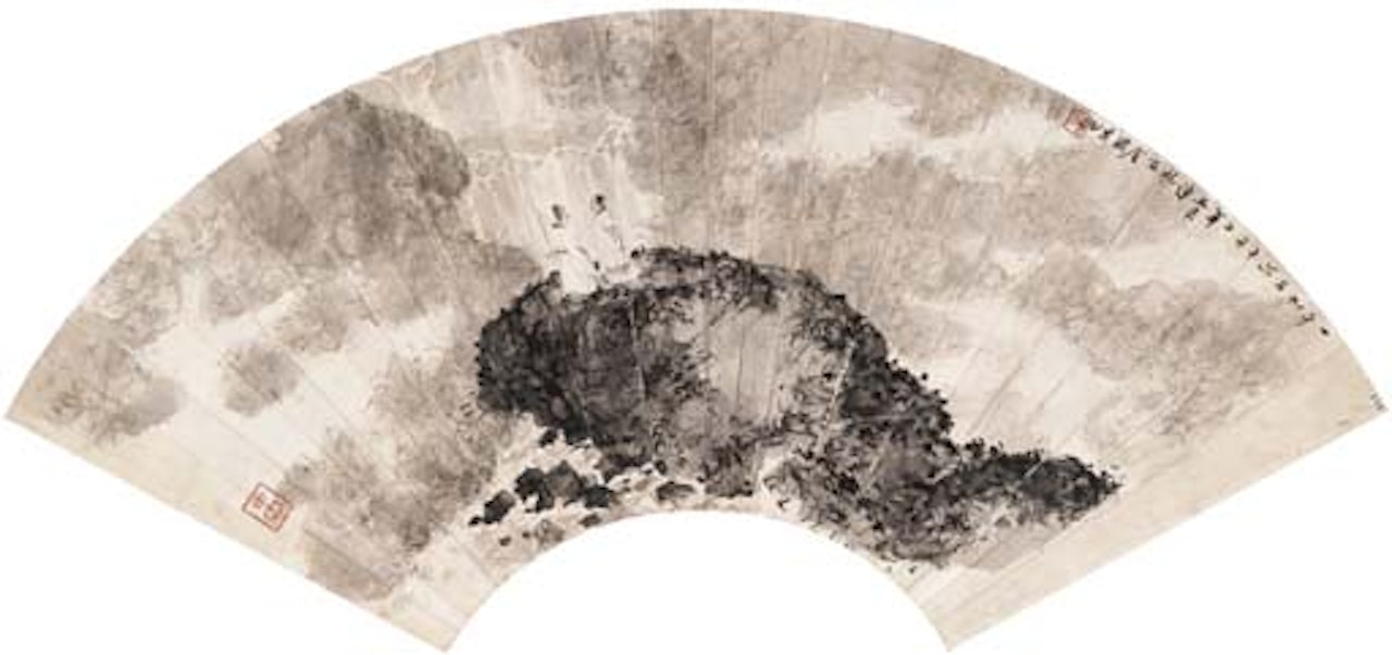 Viewing the waterfall by Fu Baoshi