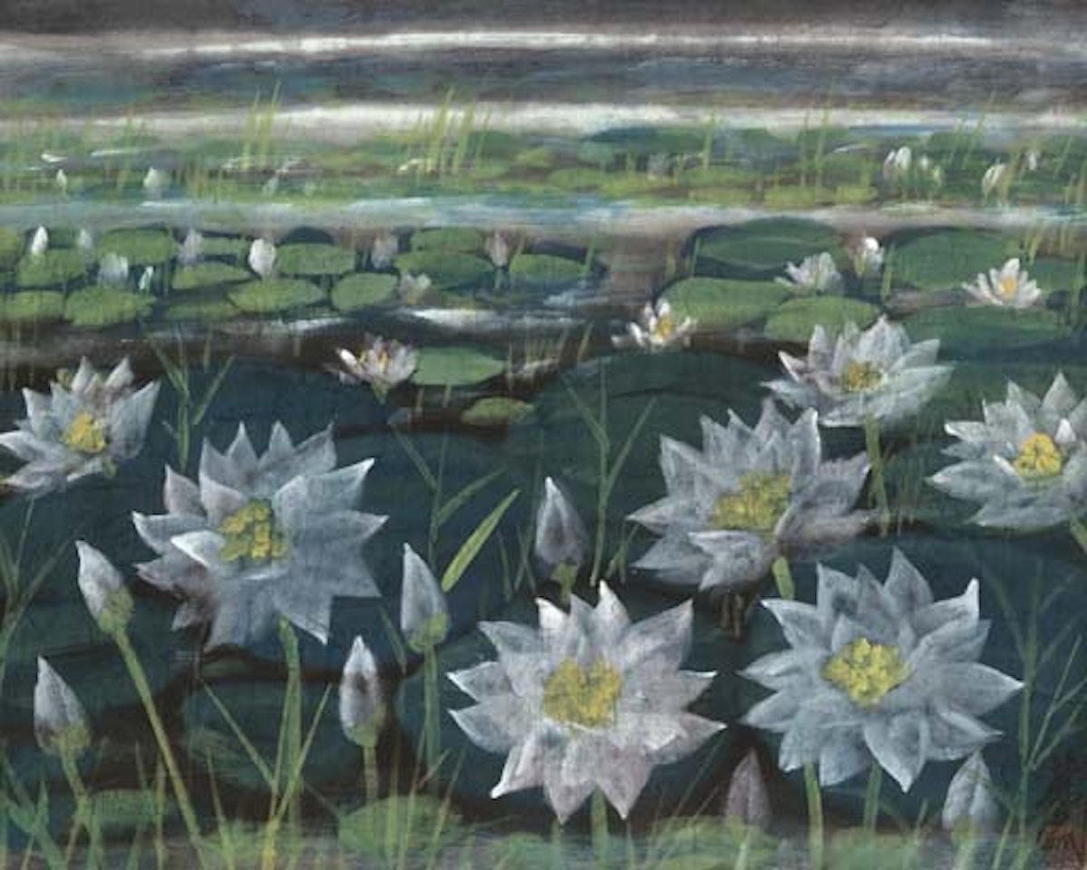 Lotus pond by Lin Fengmian