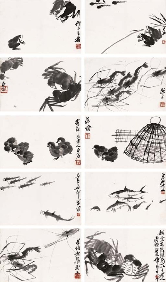Sea creatures by Qi Baishi