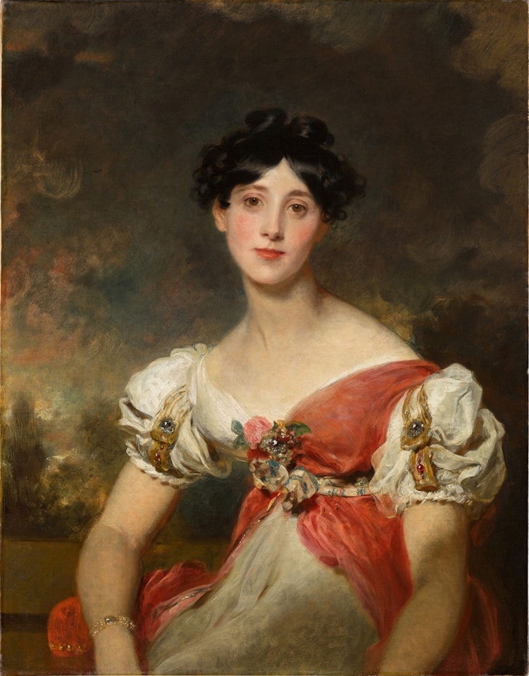 Portrait of Lady Catherine Bateson (1787–1873), half-length, wearing a white dress by Sir Thomas Lawrence
