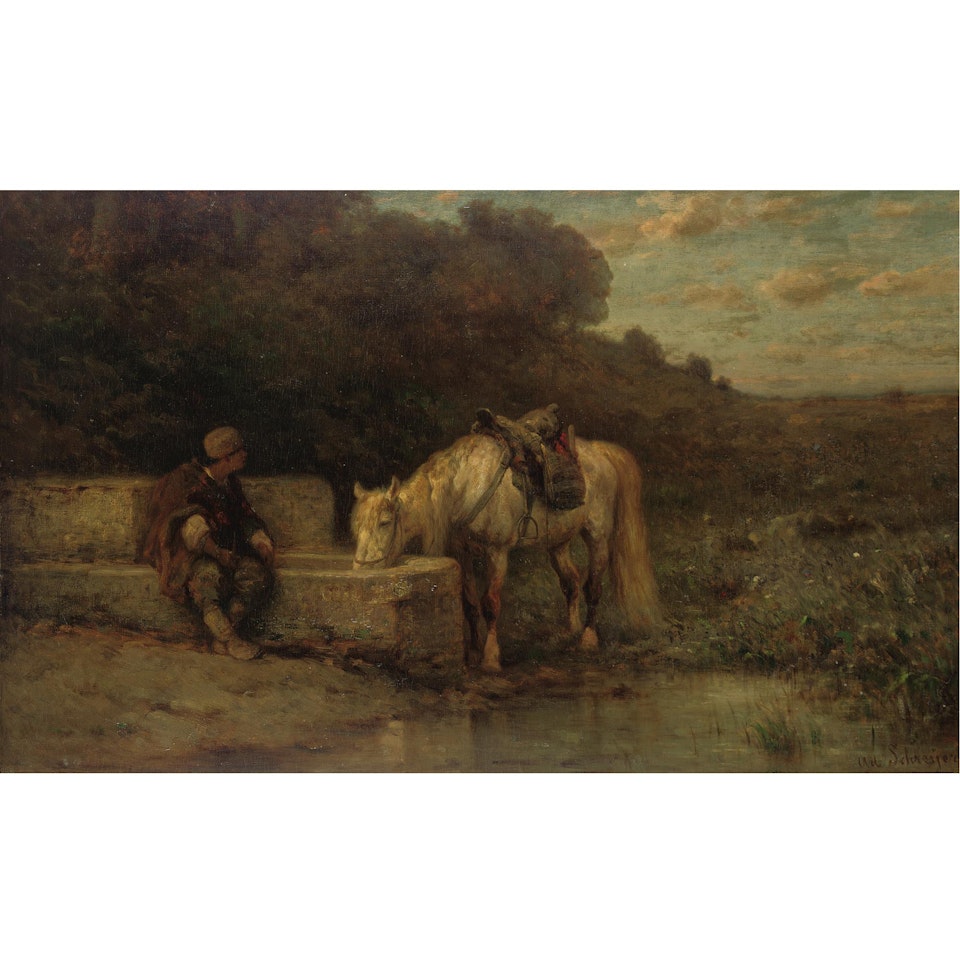 A Rest By The Fountain by Adolf Schreyer