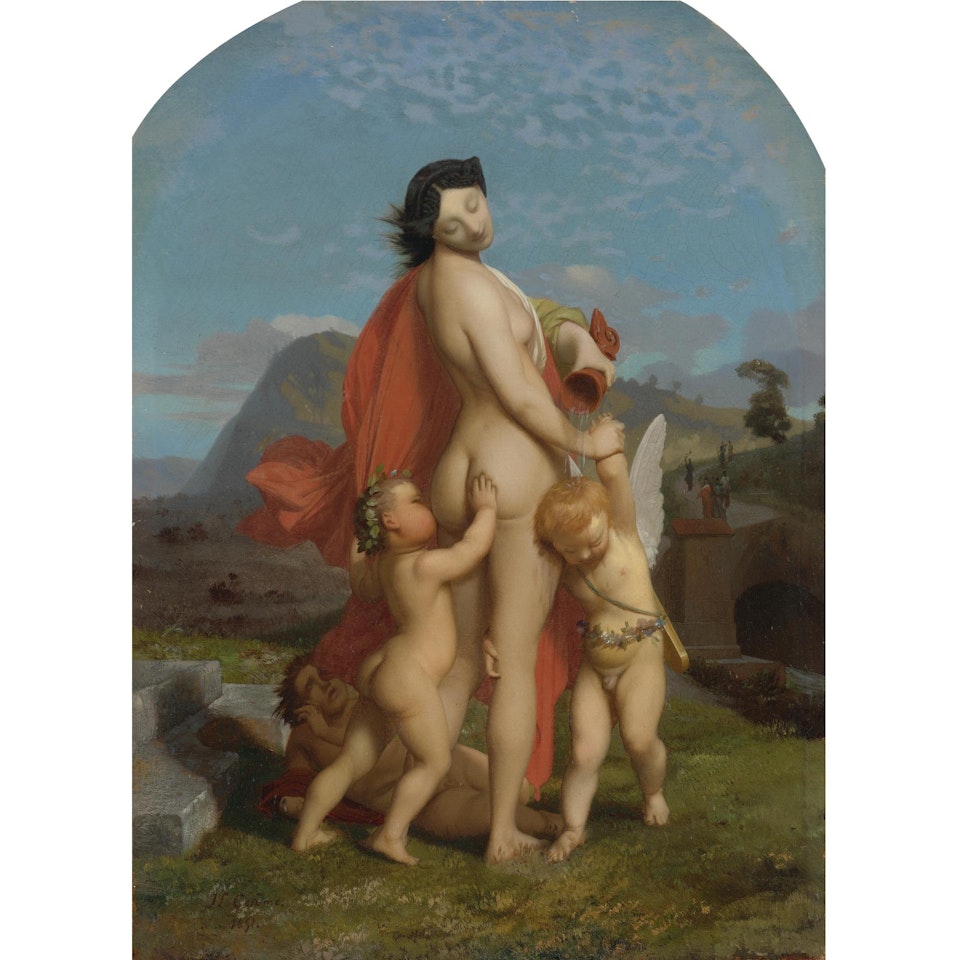 A Young Nymph Teased By Putti by Jean Léon Gérome