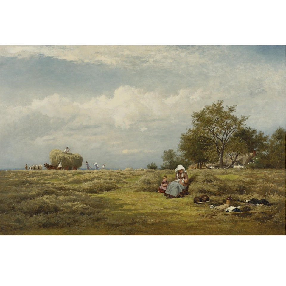 An English Hayfield by Benjamin Williams Leader