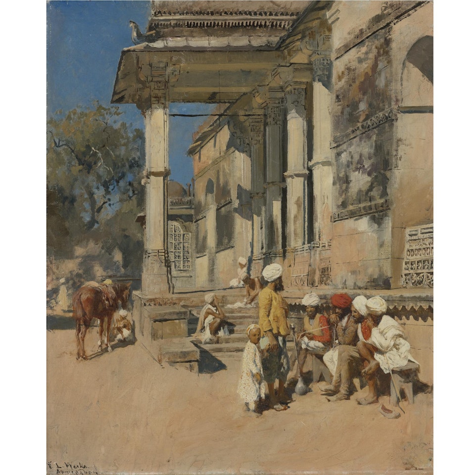 Portico Of A Mosque, Ahmedabad by Edwin Lord Weeks