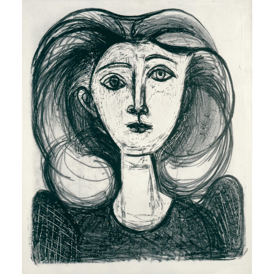 Jeune Fille Aux Grands Cheveux (Mourlot 12) by Pablo Picasso