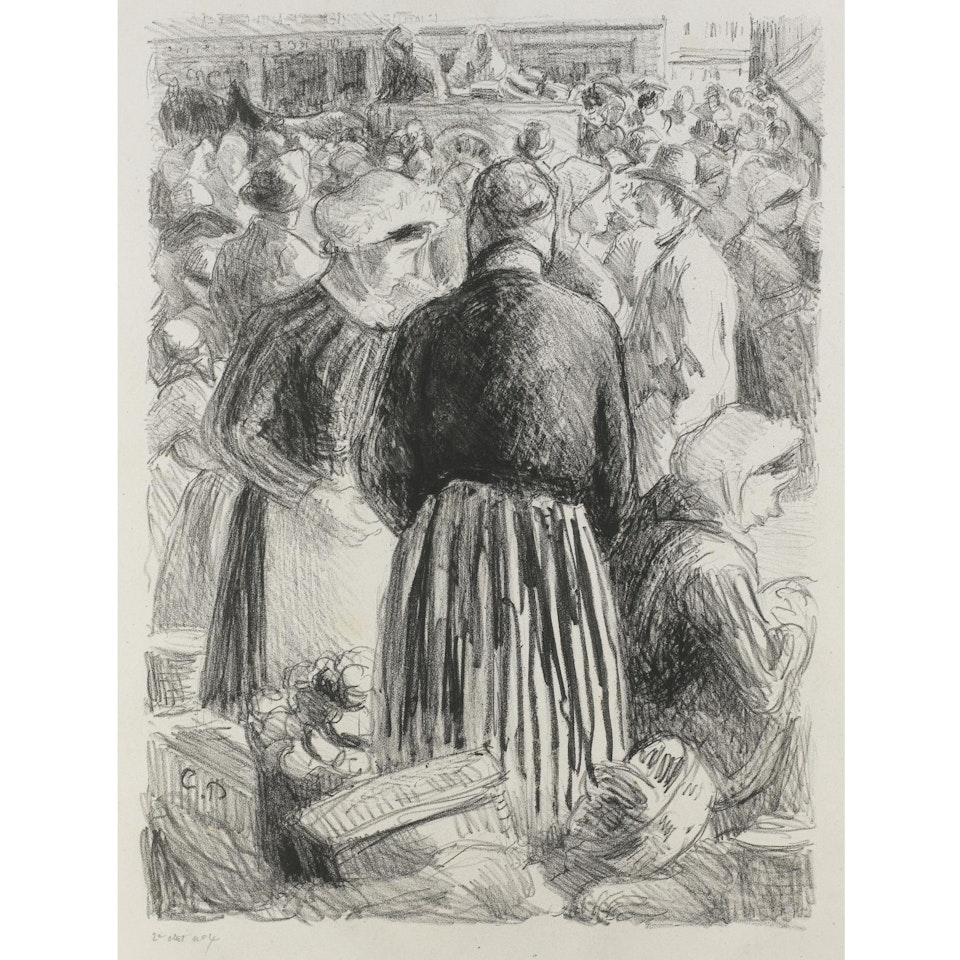 Le Marche A Pontoise (Delteil 147) by Camille Pissarro