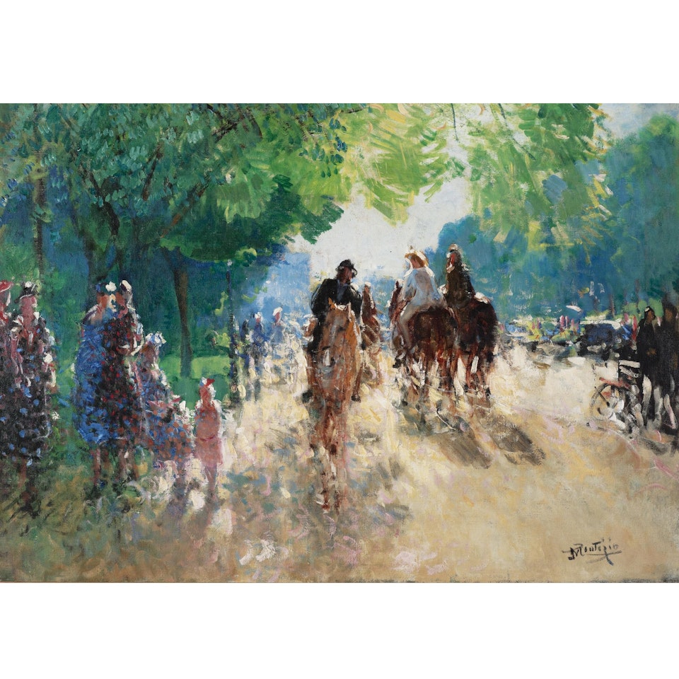 Au Bois De Boulogne, L'allée Cavaliere by Pierre Eugène Montezin