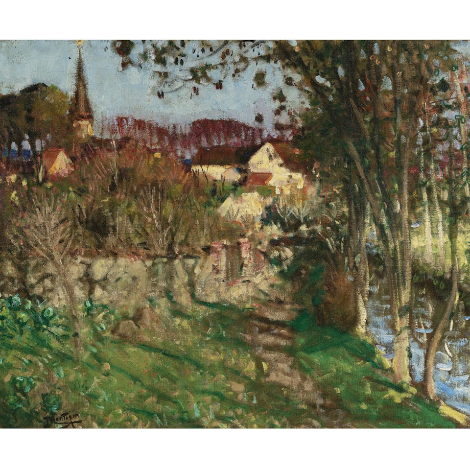 Le Soir À Saint Germain Sur Avre by Pierre Eugène Montezin