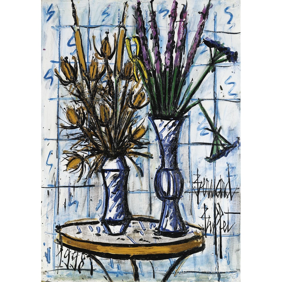 Vases Des Fleurs Sur Gueridon by Bernard Buffet