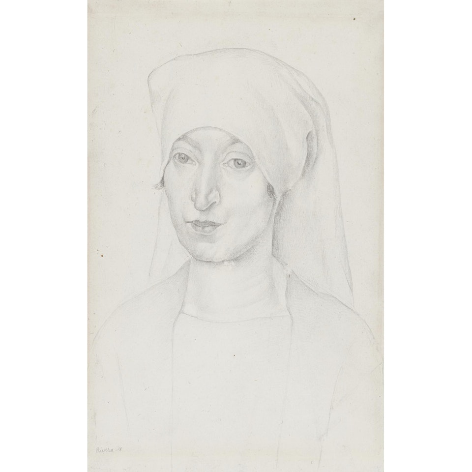 Portrait Of Angeline Beloff by Diego Rivera
