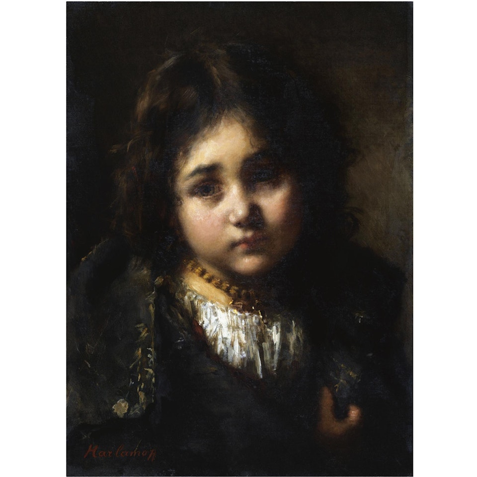 Portrait Of A Young Girl by Alexei Harlamoff