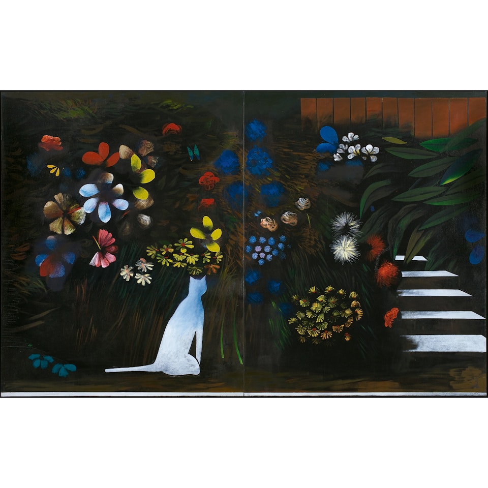 White Cat's Garden At Night by Charles Blackman