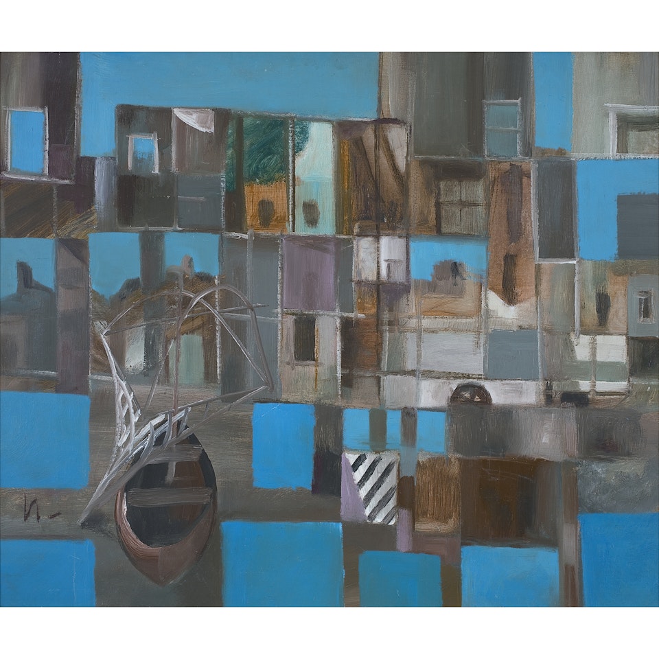 Boats and Façades, Italy by Sidney Nolan