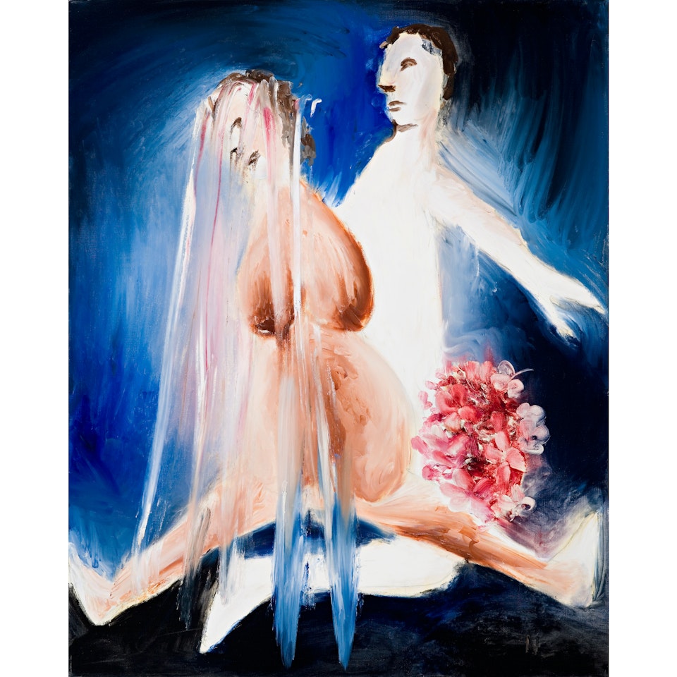 She's Long Been Seated, And Her Bridal Veil Rustles The Lover's Bed Of Purple Roses by Sidney Nolan
