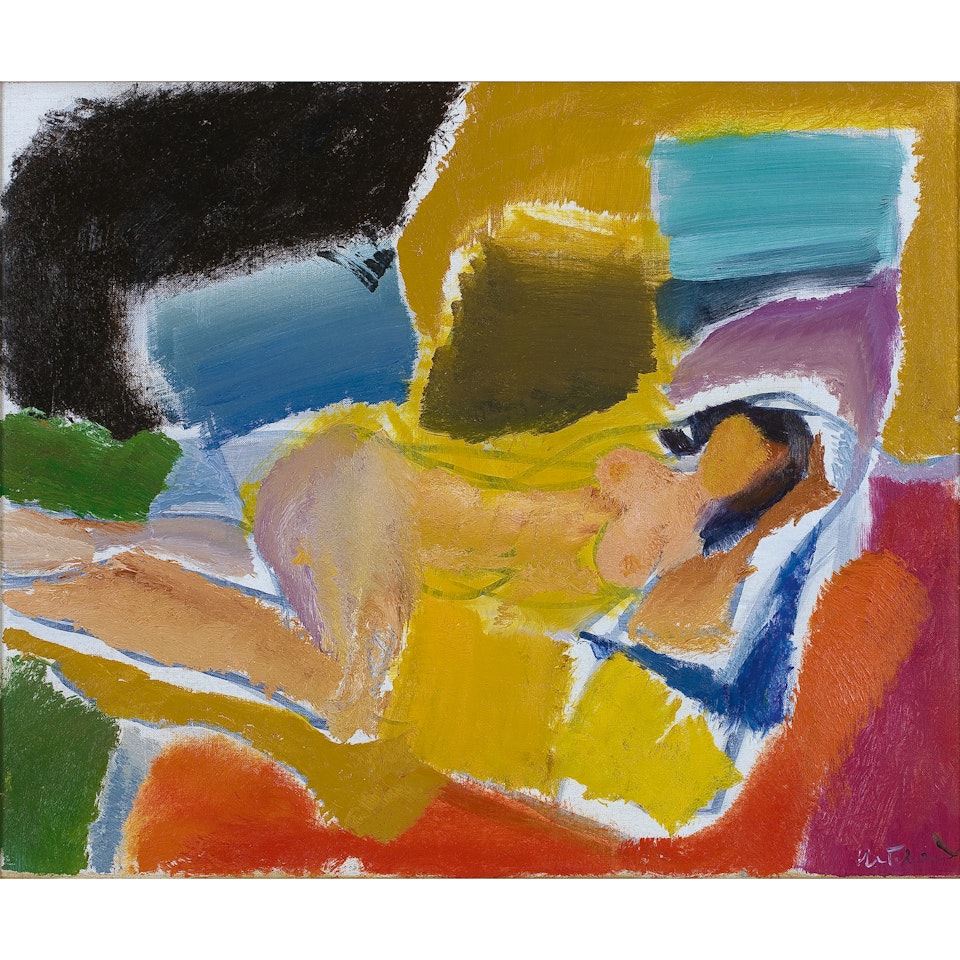 Figure On The Blue Cushion by Ivon Hitchens