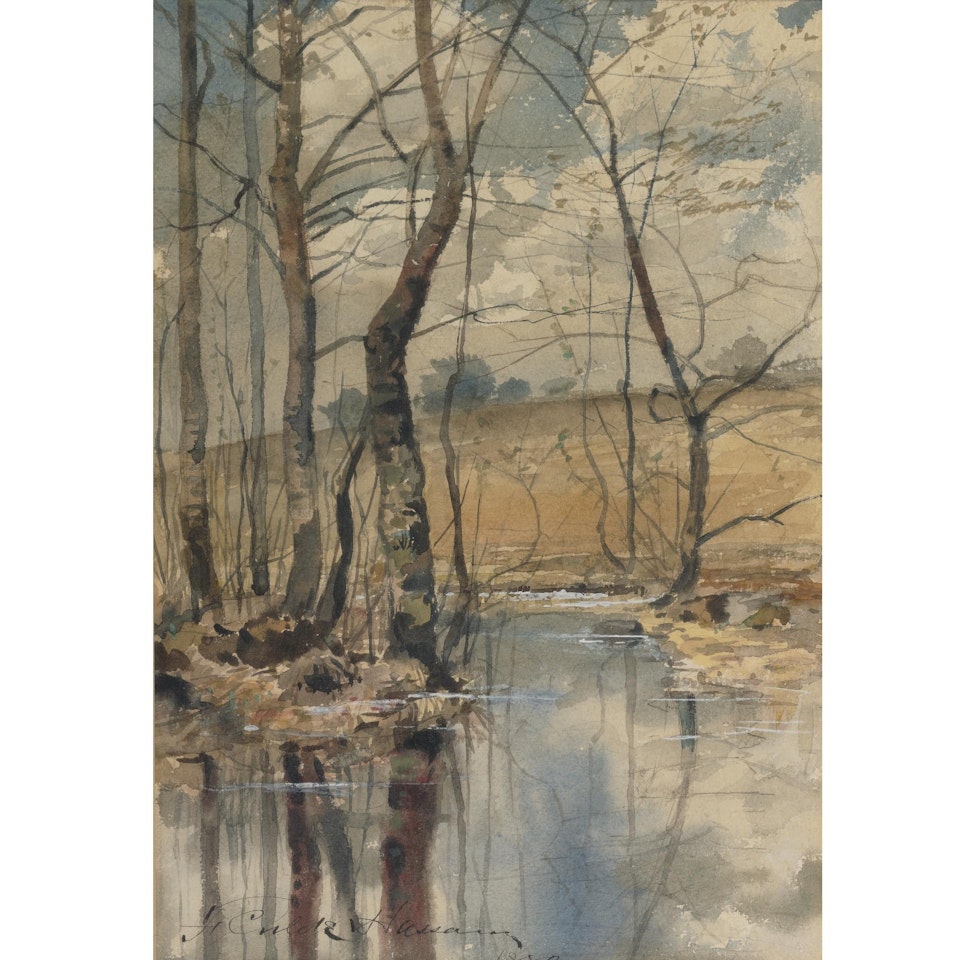 Woodland Pond by Childe Hassam