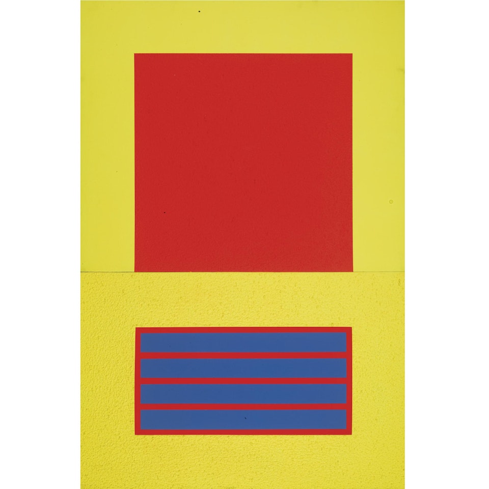 Red Cell Over Yellow Prison by Peter Halley